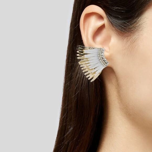 Mignonne Gavigan Mini‎ Madeline Earrings White & Gold - Picture 1 of 6
